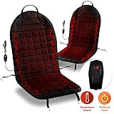 Zone Tech Car Heated Seat Cover Cushion Hot Warmer - 2-Pack 12V Classic Black Heating Warmer Pad Hot Cover Perfect for Cold Weather and Winter Driving