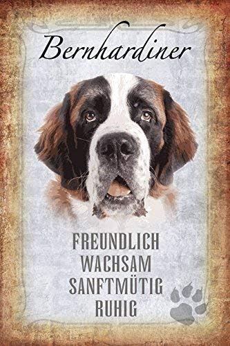 USAL Bernhardiner Hund Dog Blechschild Schild Blech Metall Metal Tin Sign 20 x 30 cm