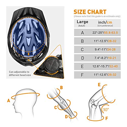 image for JBM international JBM 7 Pieces Protective Gear Set - Bike Helmet for 