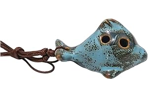 Professional 6 Hole Ocarina Ceramic Soft Voice Ocrina Musical Instrument for Music Education and Outdoor Crackled Glaze Ceram