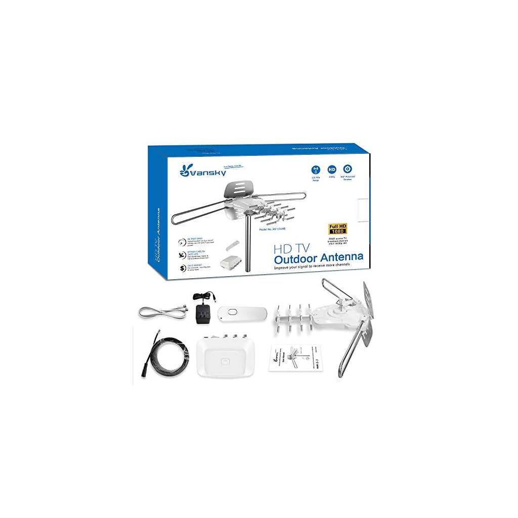 TV Antenna, Vansky Outdoor Amplified Digital HDTV Antenna 150 Mile 360