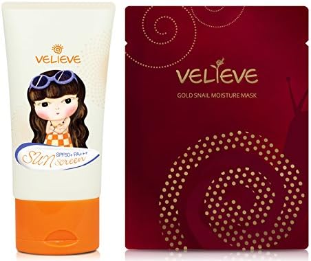 VELIEVE Perfection UV Cut Sun Screen 50ml + Gold Snail Moisture Mask 5EA