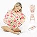Ivankee Baby Car Seat Covers Canopy,4 in 1 Nursing Breastfeeding Covers,High Chair Covers,Shopping Chart Cover,Lightweight,Breathable,Rose Lover