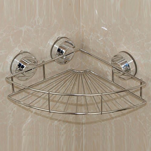 Wall Corner Shelf, Arricastle Bathroom Stainless Steel Wall-mounted Storage Basket Strong Tripod Suction Cup Triangle Rack, Bathroom Storage and Organization (Riangle rack)