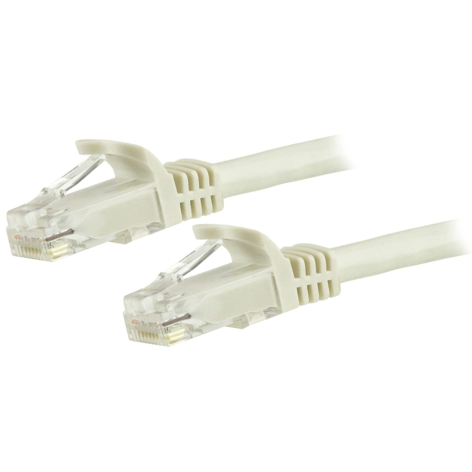 StarTech.com 7.5m CAT6 Ethernet Cable - White CAT 6 Gigabit Ethernet Wire -650MHz 100W PoE RJ45 UTP Network/Patch Cord Snagless w/Strain Relief Fluke Tested/Wiring is UL Certified/TIA (N6PATC750CMWH)