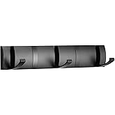 Vanloory Folding Coat Hooks, Wall Mounted Coat Rack with 5 Retractable Hooks, Heavy Duty Towel Rack for Bathroom Wall Hook for Hanging Clothes Bathrobe, Stainless Steel Coat Hanger for Entryway(Black)