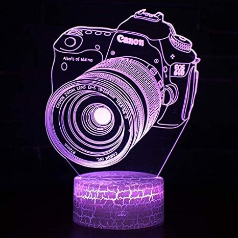 3D LED Luz de Noche Ilusión óptica Lámpara Cámara de ...