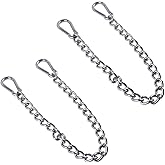 2 Pack 25 inch Heavy Duty Hanging Chain with Carabiner, Stainless Steel Hanging for Hammock,Hanging Chair, Punching Bag, Clip Hook Attachment & Chain 400LB Capacity Indoor Outdoor