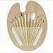 US Art Supply 12 Piece Brush Set with 9 x 12 inch Wood Palette primary