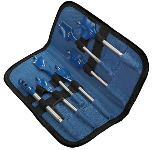 Bosch 7x EXPERT Self Cut Speed Flat Router Bit Set (for Softwood, Chipboard, Ø 16.0, 18.0, 20.0, 22.0, 25.0, 32 mm, Professional Drill Accessories)