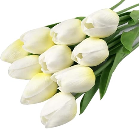 Amazon 屋内 結婚式のための10個の人工花チューリップシルクのチューリップ人工花チューリップのホームデコレーションロット人工花 人工的な 造花 オンライン通販