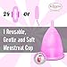 Blossom Menstrual Cup, Say No to Tampons | Get Blossom Cups for Menstrual Days| Period Cup, Reusable Menstrual Cup, Silicone Cup (Large Menstrual Cup, Pink)