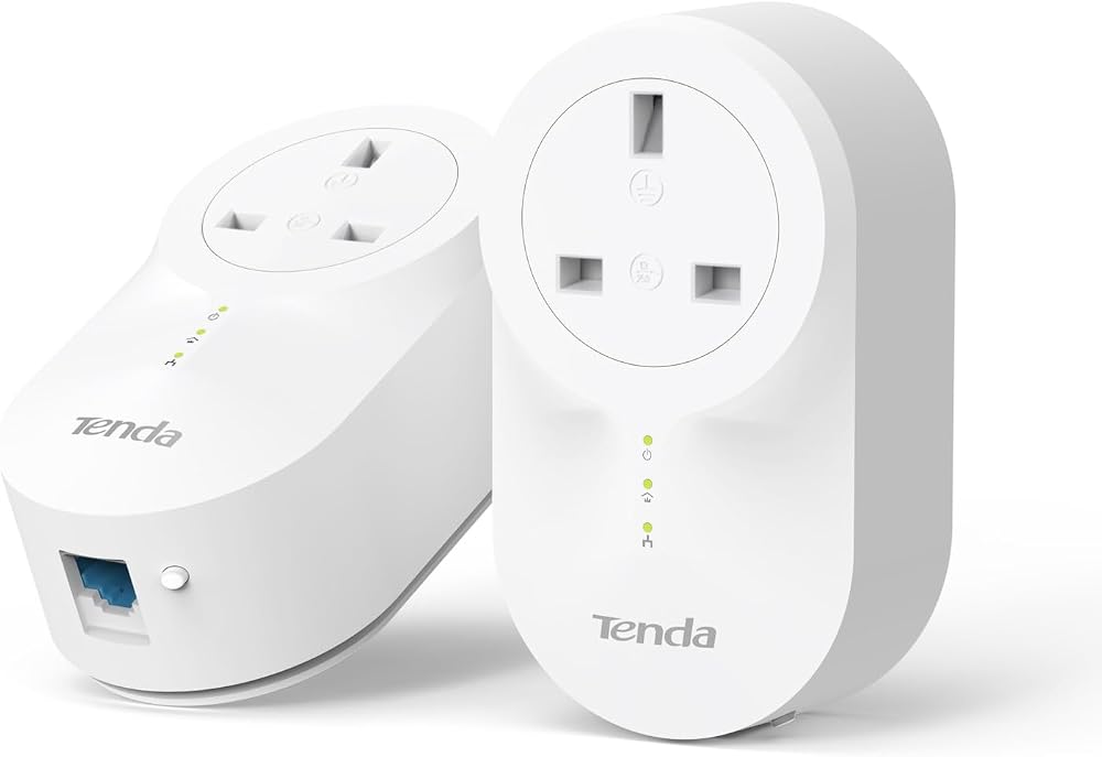 Tenda PH6 AV1000 Passthrough Powerline Adapter Kit 1 Gigabit Port UK Plug Pack 2