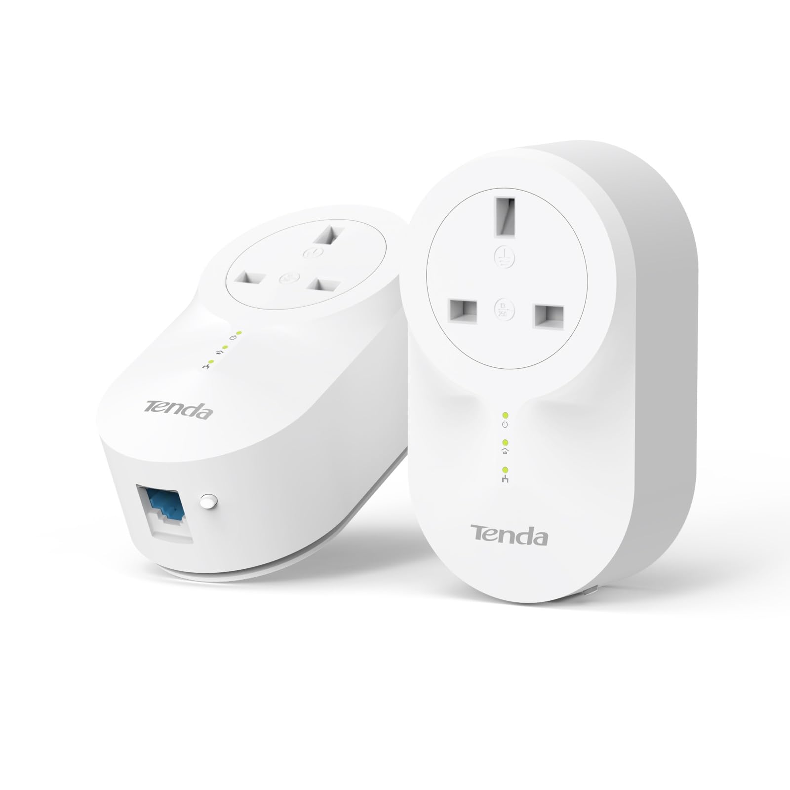 Tenda PH6 AV1000 Passthrough Powerline Adapter Kit with 1 x Gigabit Port (AC Passthrough) for fast & stable network expansion, for 4K/3D/HD Video Streaming and Gaming, UK Plug Version - Pack of 2