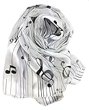 Crown Women's Fashion Music Note Scarf with Gift Box (Various Patterns, Colors)