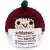 AICHPVOY Sisters Birthday Gifts Sister Gift from Sisters Inspirational Support Crochet Animal Mini Handmade Positive Crochet Gift for Women