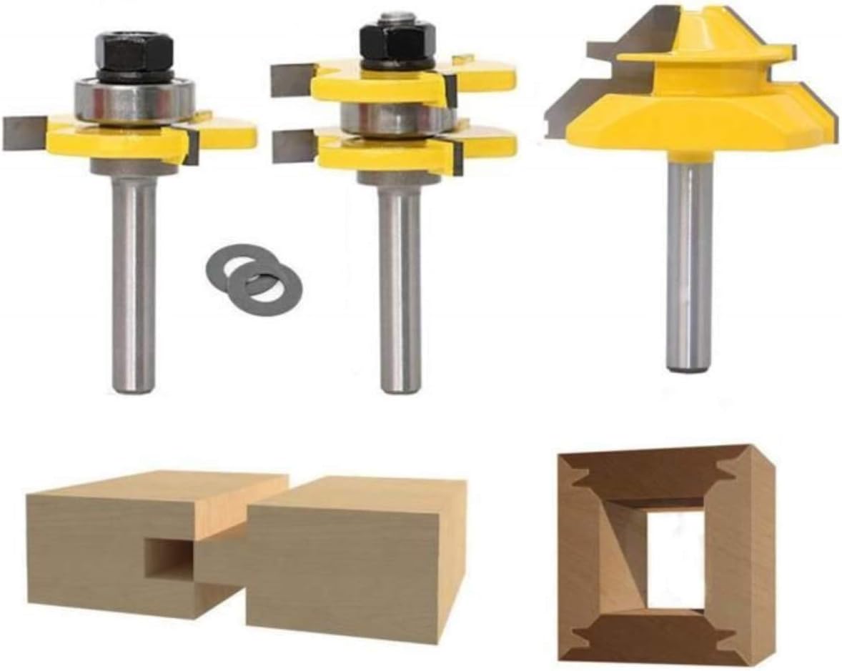 APLUS 45 Degree Lock Mitre Router Bit Wood Cutter Biscuit Joiner + 1/2