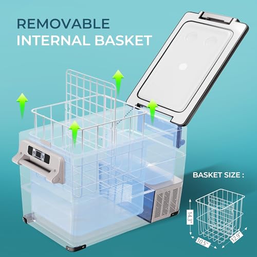 EUHOMY 12 Volt Car Refrigerator, 48QT(45L) Car Fridge Electric Cooler APP Control, 12V /-4℉~68℉, Portable Refrigerator for Camping, Travel, Truck