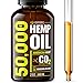 Hemp Oil 50000 MG EXTRA EFFICACY - Stress & Anxiety Relief - Made in The USA - 100% Natural & Safe Hemp Oil - Immune Support - Anti-Inflammatory & Joint Support - Ideal Omega 3, 6, 9 Balance