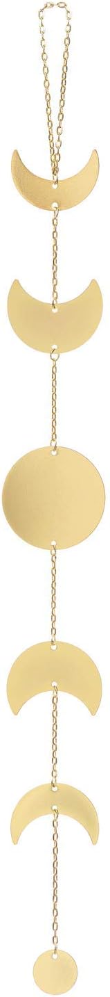 MkouoMoon Phase Wall Hanging Room Decor Boho Moon Phase Decor Wall Art Ornaments for Living Room, Bedroom, Apartment, Home Decoration, Gold
