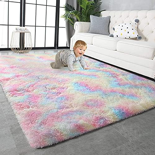Fluffy Shag Area Rugs for Bedroom 4x6 Feet, Soft Fuzzy Shaggy Rugs for