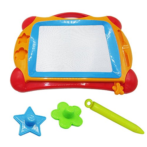 Magnetic Doodle Writing/Drawing Board – Multi-Color Erasable Pad With 2 Magnetic Shapes - Educational Learning Travel Gift For Kids, Teens and Adults – Orange - Thumbnail 5