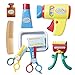 9 Piece Pretend Play Barber Shop Toy Hair Salon Playset for Kids Hairstyle Salon Kit Cut Hair Tool Set Including Hair Dryer, Comb, Hair Trimmers, Scissors(80115B)