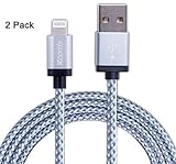 Xcords(TM) 2pcs 6ft iPhone Lightning Cable Charging Cord Nylon Braided Apple USB Cable Usb2.0 Data Sync Cable 8 Pin Cable for iPhone 5/5s/5c 6s 6s Plus iPad iPod 5G