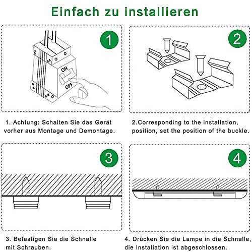 LINTRY Feuchtraumleuchte LED 60CM, Kellerlampe LED Deckenleuchte 20W 4000K Neutralweiß 2400LM LED Röhre, Badezimmer… – Bild 8