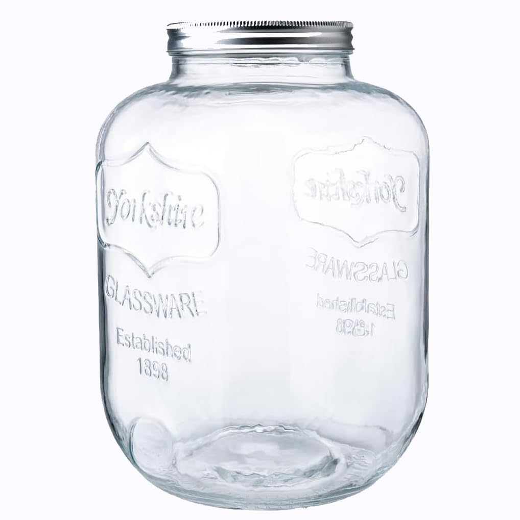 Photo 1 of **CHIPPED** 
CATPOWER 1.5 Gallons Large Size Glass Jar With Mouth Canning Jar Kitchen Storage Cookie Candy Penny, Stainless Steel Screw Lid
