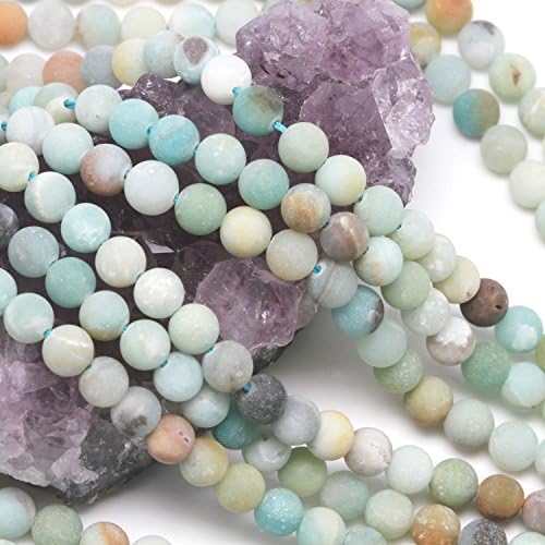 63 pcs 6mm Matte Multi-Color Amazonite Round Loose Spacer Gemstone Beads