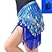 WZT Belly Dancing Belt Colorful Waist Chain Belly Dance Hip Scarf Belt (Deep blue)