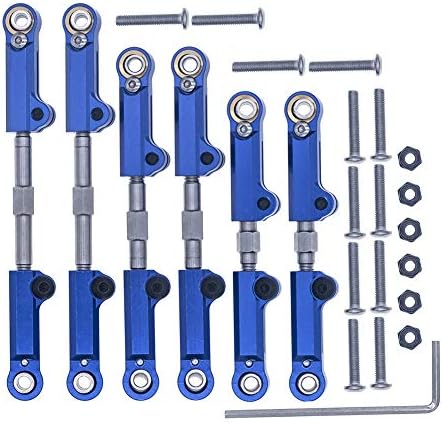 6pcs Adjustable Aluminum Turnbuckles Camber Toe Link Sets for 1/10 Traxxas Slash 4WD 3643 3644 5539 Hop Up Parts