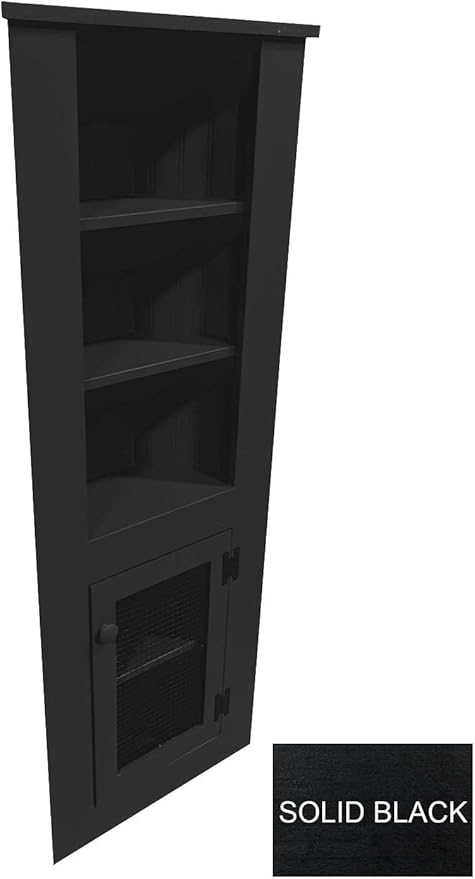 Amazon Com Sawdust City 5 Foot Kitchen Corner Hutch Solid Black