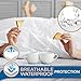 LUNAVY Premium Bamboo Waterproof Mattress Protector - Machine Washable Pad (Twin Size)