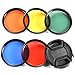 Neewer 52mm Color Filter Kit for NIKON DSLR Cameras, Kit includes: (5)Color Filters(Blue / Yellow / Orange / Red / Green) + (1) Center Pinch Lens Cap with Cap Keeper Leash + (1)Filter Carrying Pouch