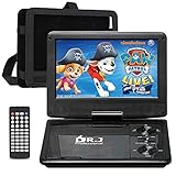 THZY 5 Hours 9.5 inch Swivel Screen Portable DVD Player With Built-In Rechargeable Battery And USB/SD Card Reader, 5.9'/1.8 m Car Charger And Battery Adapter