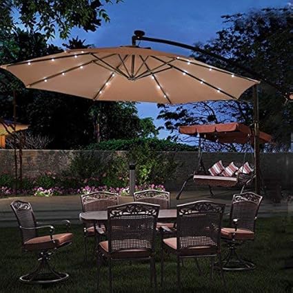 lighted patio umbrella with stand