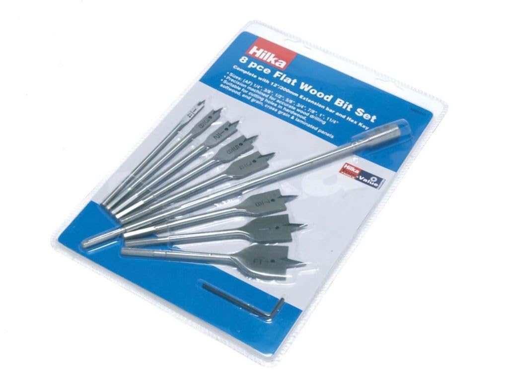10 PCE Flat Wood Boring Bit Set