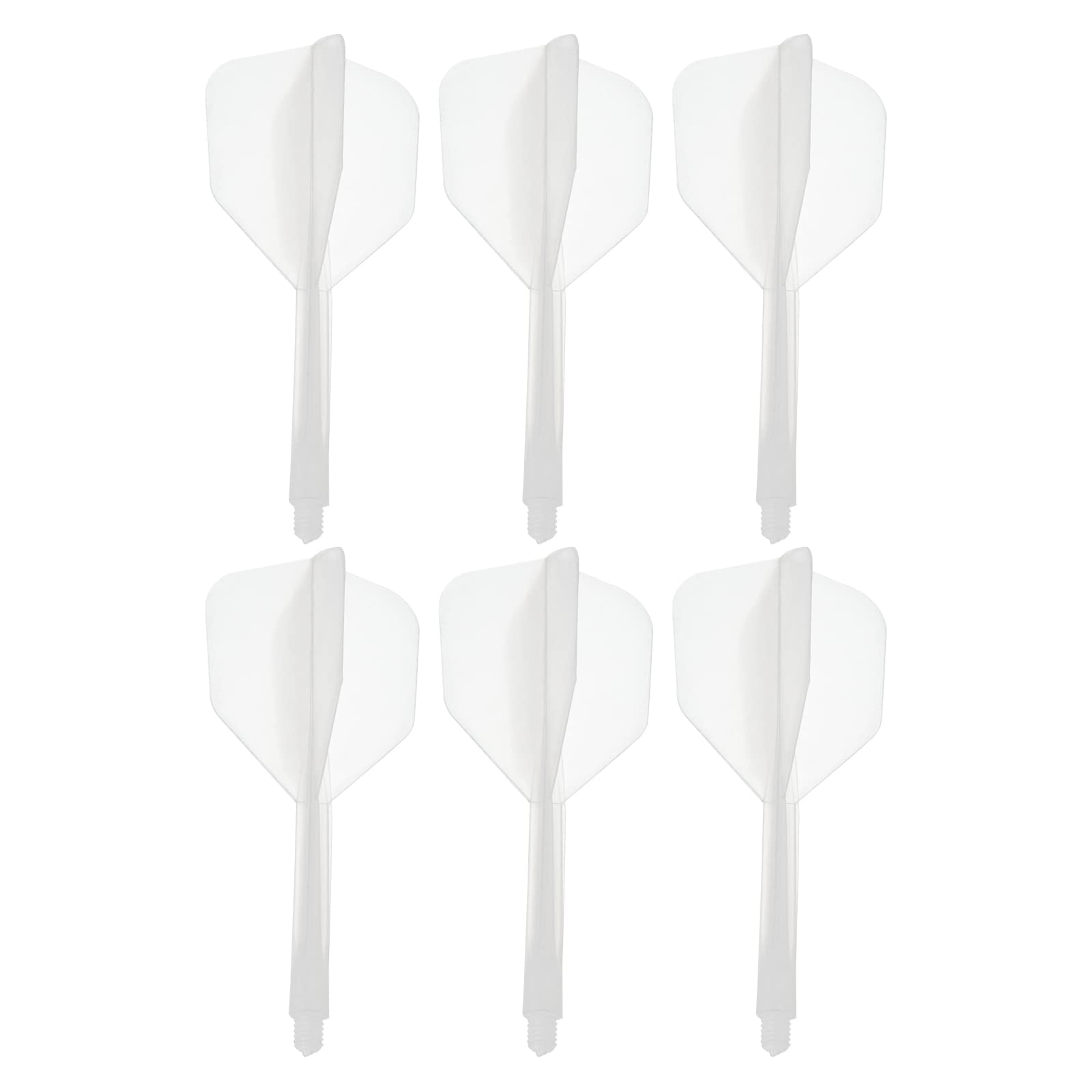 PATIKIL Integrated Dart Shaft & Flights, 6 Pack Durable Plastic Dart Flight Set, Clear