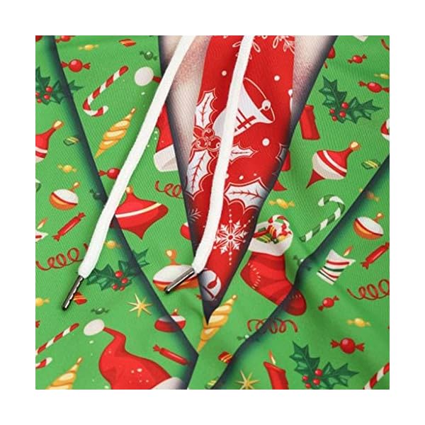 Men's Ugly Christmas Sweater Funny 3D Print Sweatshirt Elk Xmas Long Sleeve Pullover - Image 5