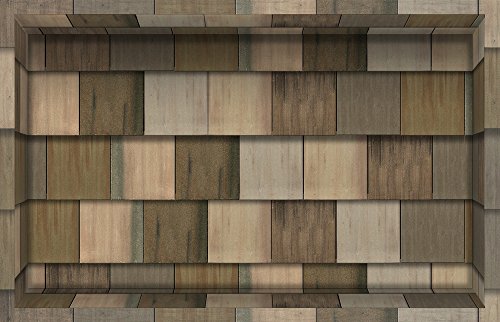 H4S Wooden Tile 3D Peel and Stick Waterproof Non Slip Thin PVC Bathroom Floor Stickers Shower Bath Mats Rugs Stickers Door Mat Sticker Art Decor Wall Decals, 22.83" X 35.43"