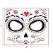Sugar Skull Face Tattoo Kit, Day of the Dead Halloween Tattoos, Families Temporary Tattoos 8 Packs