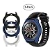Compatible Samsung Galaxy Watch (46mm) /Gear S3 Frontier Case, [3-Pack] TPU Shock-Proof Protective Bumper Sleeve Protector Case Cover for Galaxy Watch (46mm) /Gear S3 Frontier (Black Blue White)