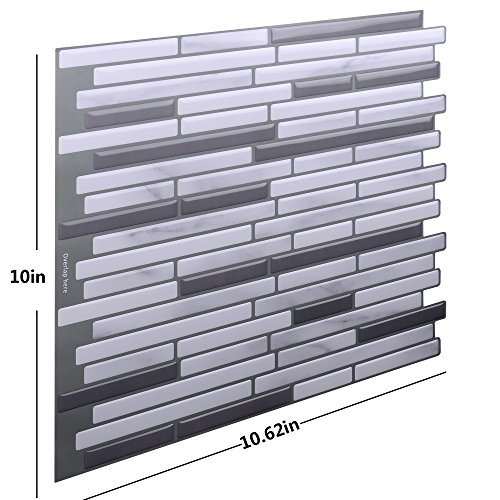 Vamos Tile Premium Anti Mold Peel and Stick Tile Backsplash,Stick On Backsplash Wall Tiles for Kitchen & Bathroom-Self Adhesive-10.62" x 10" (6 Sheets)
