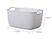 Honla Weaving Rattan Plastic Storage Baskets/Bins Organizer with Handles,Set of 3,Gray