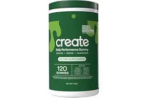 Create Daily Performance Gummy - Creatine Monohydrate Gummies for Men & Women - Boost Energy, Immunity & Strength, Vegan, Gluten-Free, 4g Creatine+5g Fiber per Serving (120 ct Gummies, 30 Servings)