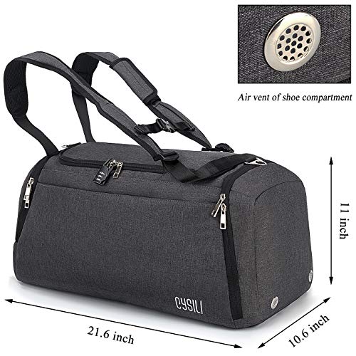 CySILI-Reisetasche-Sporttasche-mit-Rucksack-Handgepaeck-mit-Schuhfach-Nassfach-Zahlenschloss-Maenner-Frauen-Fitnesstasche-Tasche-fuer-Sport-Fitness42L-Gym-Travel-Bag-Duffel-Bag