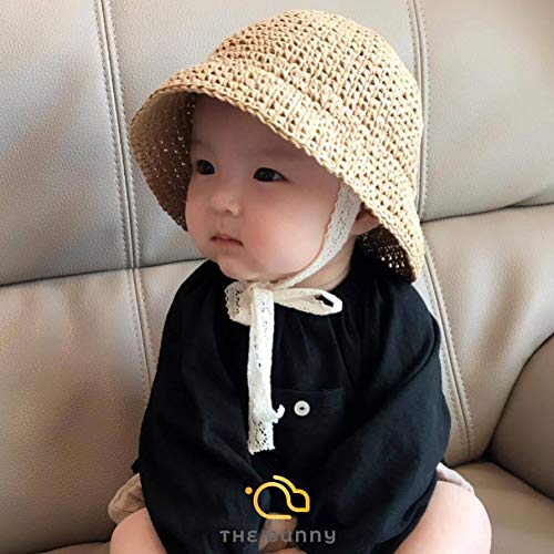 image for The Bunny Baby Sun Hat, Toddler Straw Sun Hat with Wide Brim Sun Prote