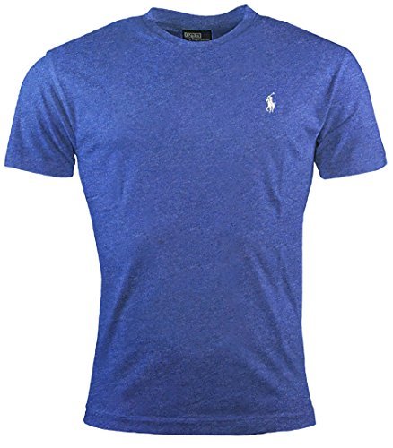 Ralph Lauren Polo Men's Crewneck T-Shirt (X-Large, Blue Heather/White Pony)